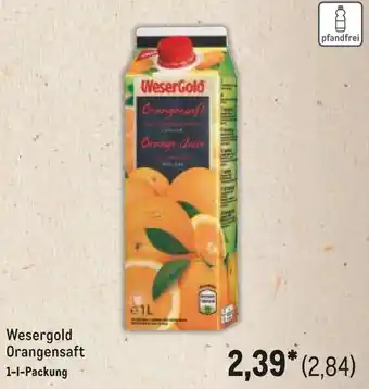 METRO Wesergold Orangensaft Angebot
