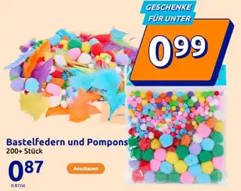 Action Bastelfedern und Pompons Angebot