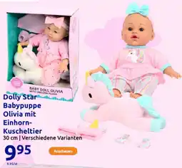 Action Dolly Star Babypuppe Olivia mit Einhorn- Kuscheltier Angebot
