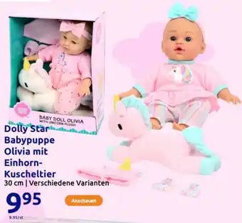 Action Dolly Star Babypuppe Olivia mit Einhorn- Kuscheltier Angebot