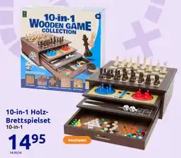 Action 10-in-1 Holz- Brettspielset Angebot