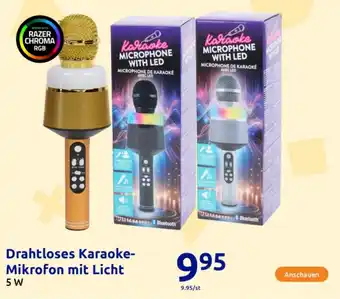 Action Drahtloses Karaoke- Mikrofon mit Licht 5 W Angebot