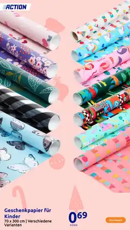 Action Geschenkpapier für Kinder Angebot
