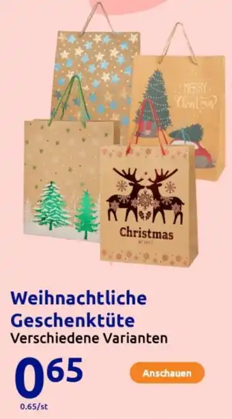 Action Weihnachtliche Geschenktüte Angebot