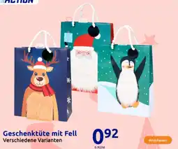 Action Geschenktüte mit Fell Angebot