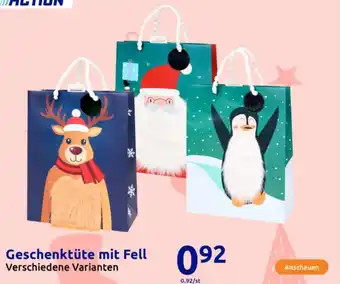 Action Geschenktüte mit Fell Angebot