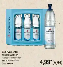 METRO Bad Pyrmonter Mineralwasser Angebot