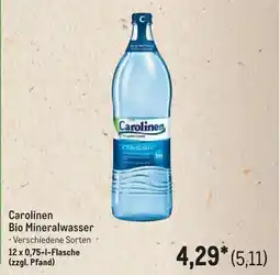 METRO Carolinen Bio Mineralwasser Angebot