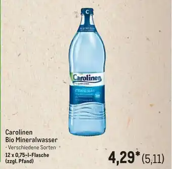 METRO Carolinen Bio Mineralwasser Angebot