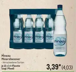METRO Mineau Mineralwasser Angebot
