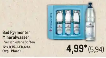 METRO Bad Pyrmonter Mineralwasser Angebot