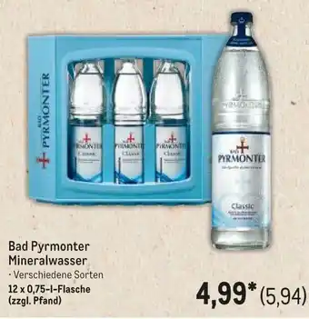 METRO Bad Pyrmonter Mineralwasser Angebot