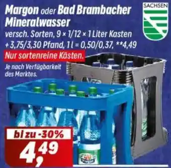 Simmel Margon oder Bad Brambacher Mineralwasser Angebot