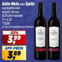 Simmel Gallo Wein oder Spritz Angebot