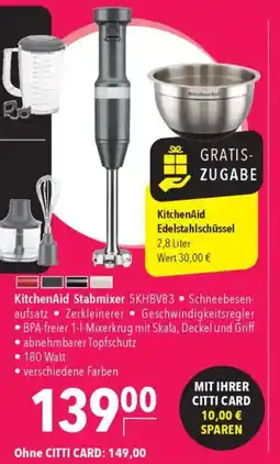 CITTI Markt KitchenAid Stabmixer 5KHBV83 Angebot