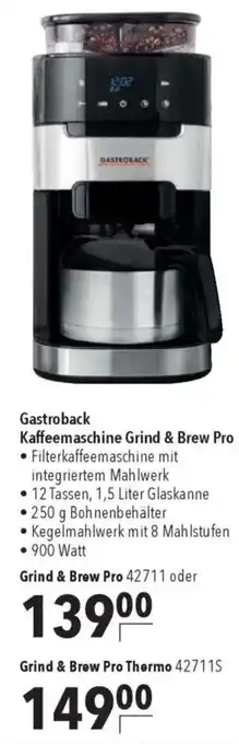 CITTI Markt Gastroback Kaffeemaschine Grind & Brew Pro Angebot