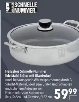 CITTI Markt Hensslers Schnelle Nummer Edelstahl-Bräter mit Glasdeckel Angebot