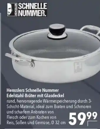 CITTI Markt Hensslers Schnelle Nummer Edelstahl-Bräter mit Glasdeckel Angebot