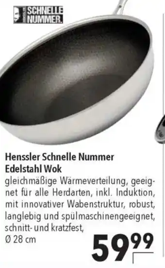 CITTI Markt Henssler Schnelle Nummer Edelstahl Wok Angebot