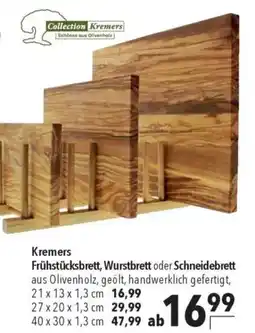 CITTI Markt Kremers Frühstücksbrett, Wurstbrett oder Schneidebrett Angebot
