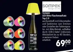 CITTI Markt Sompex LED-Akku-Flaschenaufsatz Top 2.0 Angebot