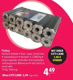 CITTI Markt Pinikay Hartholz Briketts Angebot