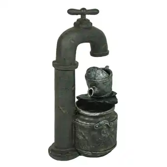 Netto Marken-Discount Brunnen APOLLON 74,5cm Metall Optik Wasserspiel Springbrunnen Kaskaden Garten Angebot