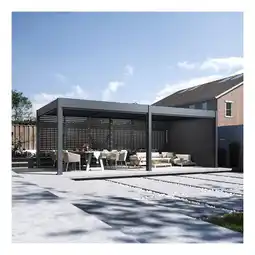 Netto Marken-Discount Pergola Pavillon mit Lamellen Dach Oasis 3,6 x 7,2m anthrazit Angebot