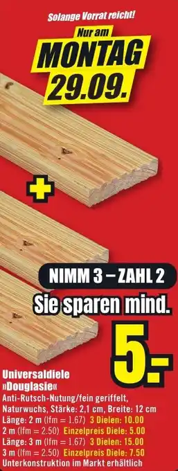 B1 Discount Baumarkt Universaldiele Douglasie Angebot
