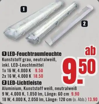 B1 Discount Baumarkt LED-Feuchtraumleuchte Angebot