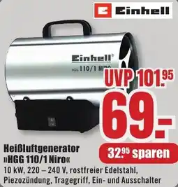 B1 Discount Baumarkt Einhell Heißluftgenerator HGG 110/1 Niro Angebot