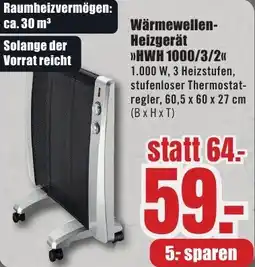 B1 Discount Baumarkt Wärmewellen Heizgerät HWH 1000/3/2 Angebot