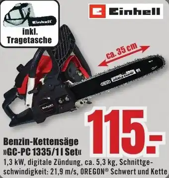 B1 Discount Baumarkt Einhell Benzin-Kettensäge GC-PC 1335/1 l Set Angebot