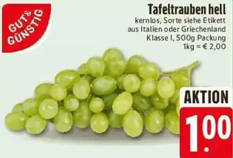 Edeka GUT& GÜNSTIG Tafeltrauben hell Angebot