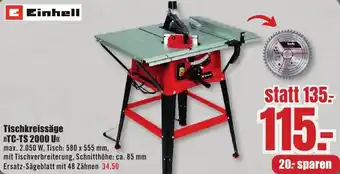 B1 Discount Baumarkt Einhell Tischkreissäge TC-TS 2000 U Angebot