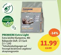 Fressnapf PREMIERE Extra Light Extra leichte Klumpstreu. Angebot