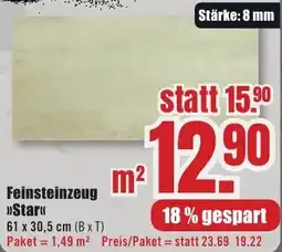 B1 Discount Baumarkt Feinsteinzeug Star Angebot