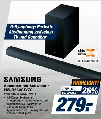 Expert Samsung soundbar mit subwoofer hw-b660gf/zg Angebot