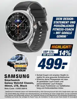 Expert Samsung smartwatch galaxy watch8 classic, 46mm, lte, black Angebot