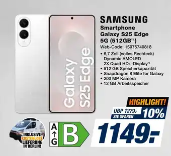 Expert Samsung smartphone galaxy s25 edge 5g (512gb1) Angebot