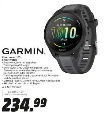 MediaMarkt Garmin forerunner 165 smartwatch Angebot
