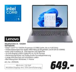 MediaMarkt Lenovo ideapad slim 3i - 13420h notebook Angebot
