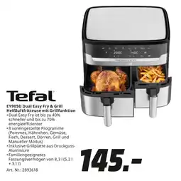 MediaMarkt Tefal ey905d dual easy fry & grill heißluftfritteuse mit grillfunktion Angebot