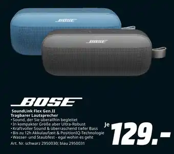MediaMarkt Bose soundlink flex gen.ii tragbarer lautsprecher Angebot