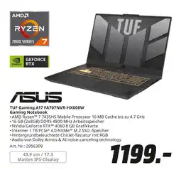 MediaMarkt Asus tuf gaming a17 fa707nvr-hx008w gaming notebook Angebot