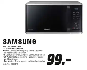 MediaMarkt Samsung ms 23b 3515as/en 23 l solo-mikrowelle Angebot