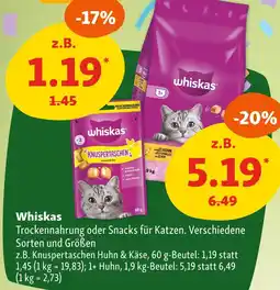 Fressnapf Whiskas trockennahrung oder snacks für katzen Angebot