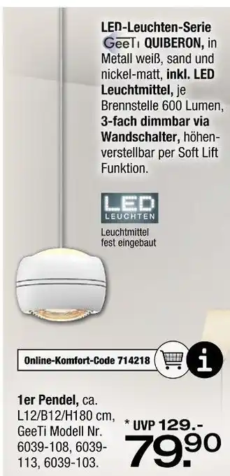 Ostermann Geeti led-leuchten-serie quiberon Angebot