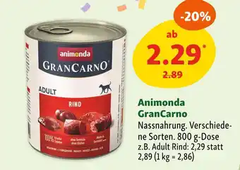 Fressnapf Animonda grancarno Angebot