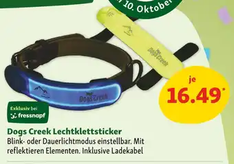Fressnapf Dogs creek leuchtklettsticker Angebot